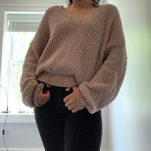Blush chunky forever21 vneck sweater